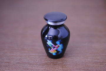 Miniature Hummingbird Human Ashes Cremation Urn | Keepsake Urn | Colorful Sketch Picture Urn | with Velvet Bag & Velvet Box