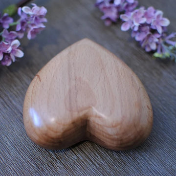 Beechwood Heart : Cremation Urn for human ashes | Keepsake Beechwood Heart Urn | Miniature Wood Heart Urn | 4"X4"X1.8"