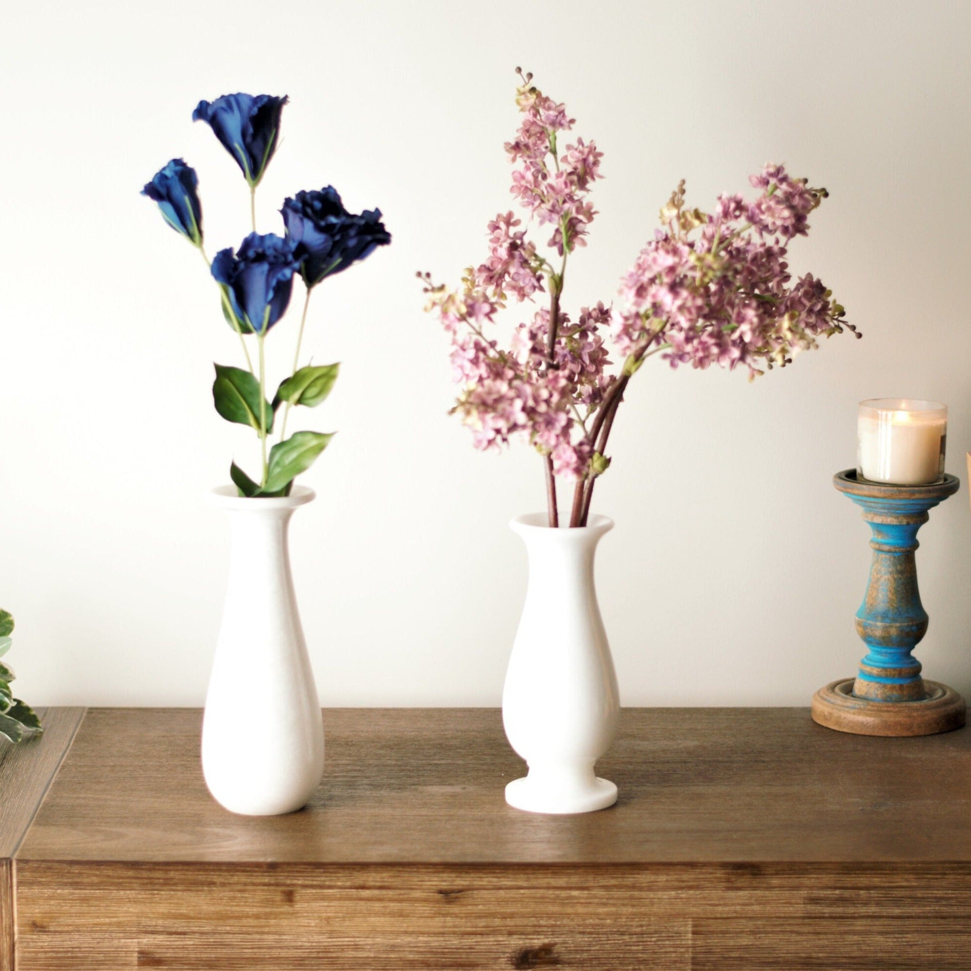 Simple Elegance : Pure White Marble Flower Vase | Minimalist Plant Vase | Handmade Marble Flower Pot | Living Room Décor | 9"